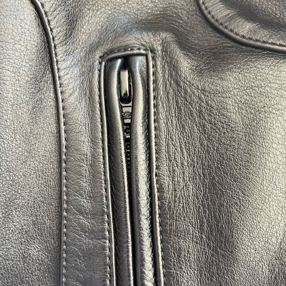 Balenciaga leather logo biker Jacket - Picture 6 of 16